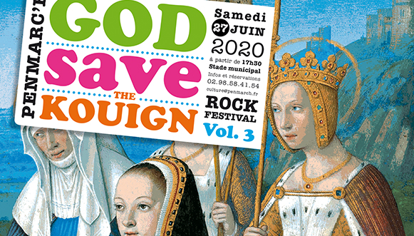 God save the Kouign Vol.3, rock festival in Penmarc’h, 2020 - 70 x 100 cm - offset - Imprimerie Tanguy, Pont-l’Abbé. GSTK association, Penmarc’h.