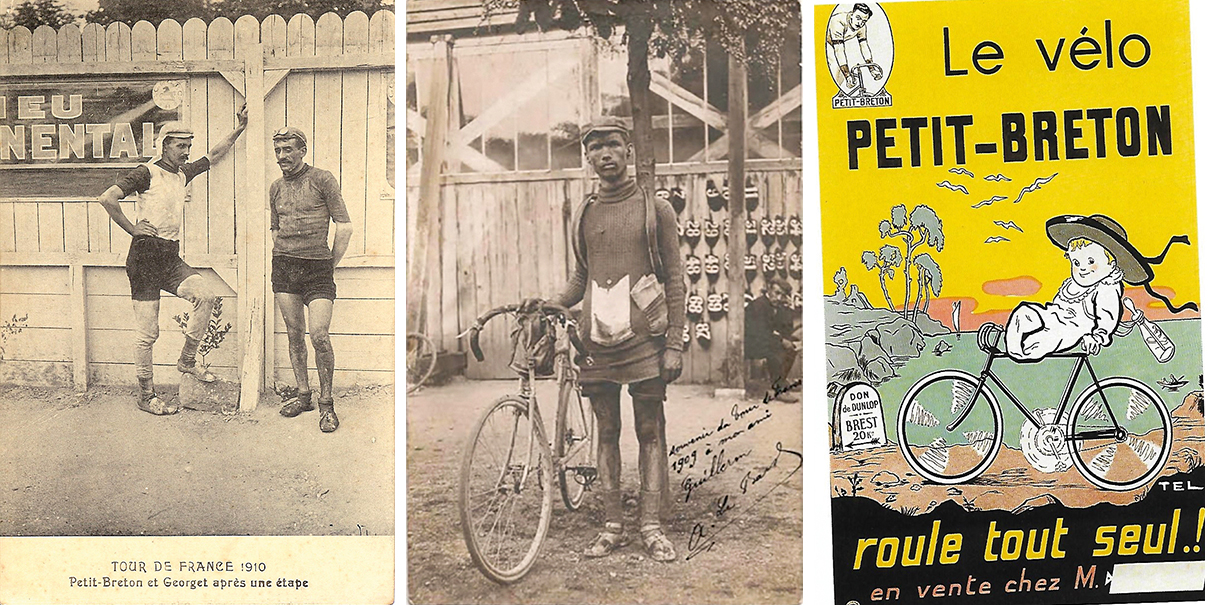 • Lucien Mazan, dit “Petit Breton” • Alfred Le Bars, lors du Tour de France 1909, qu’il finira à la 19è place. Photo Mark Holderbeke - Petit Breton devient en 1925 le nom d’un fabricant de cycles.